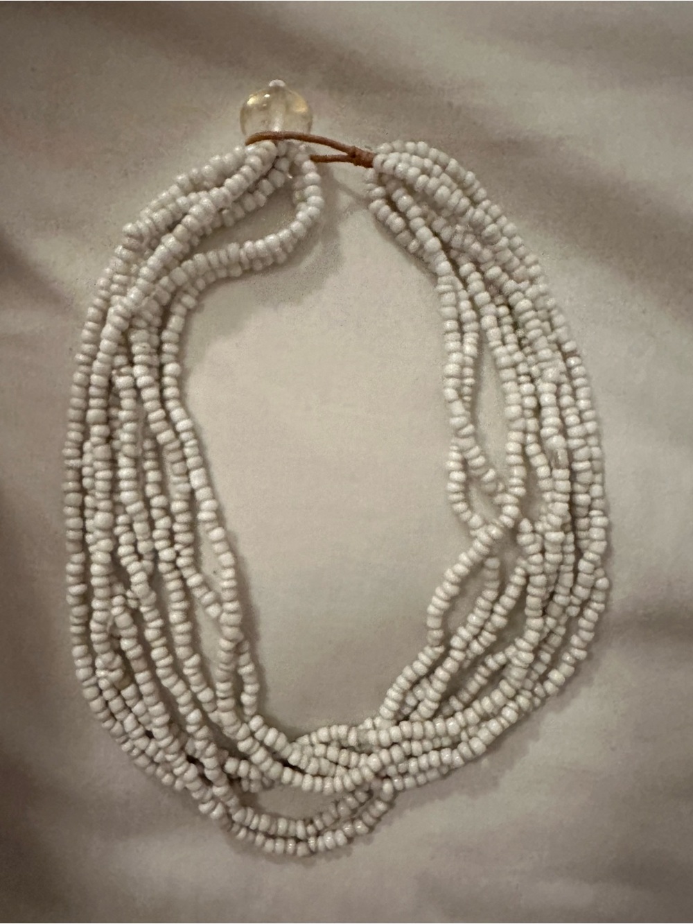 Vintage seed bead Multi-Strand White choker Necklace - Women Jewelry